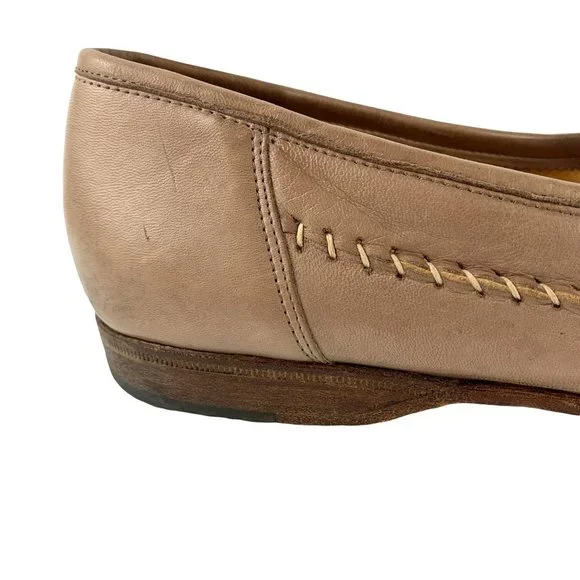 BOTTINO Taupe Italian Calf Leather Moc Toe‎ Kiltie Dress Loafers